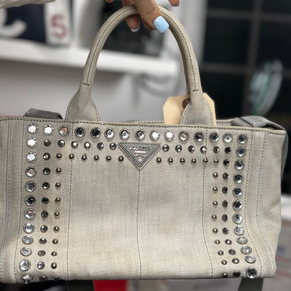 Prada Handbags - Prada Crystal Denim 2 Way Tote